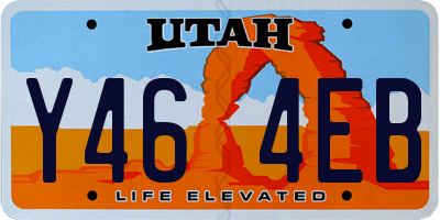 UT license plate Y464EB