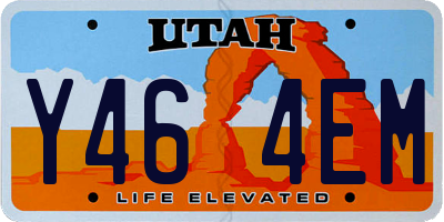 UT license plate Y464EM