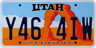 UT license plate Y464IW