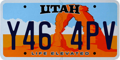 UT license plate Y464PV