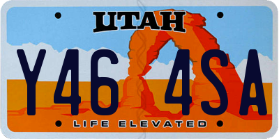 UT license plate Y464SA
