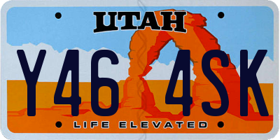 UT license plate Y464SK