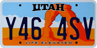 UT license plate Y464SV