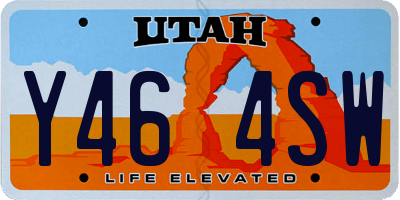 UT license plate Y464SW