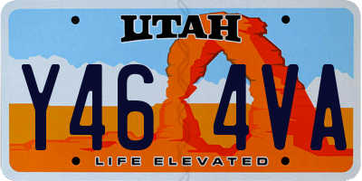 UT license plate Y464VA