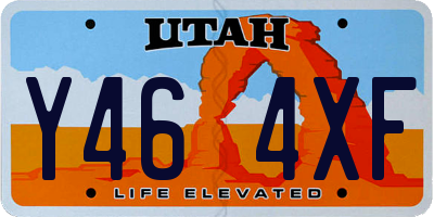 UT license plate Y464XF