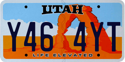 UT license plate Y464YT