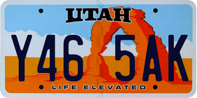 UT license plate Y465AK