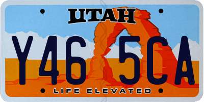 UT license plate Y465CA