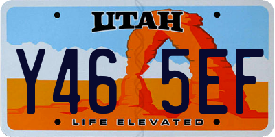 UT license plate Y465EF