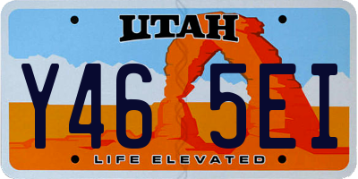 UT license plate Y465EI