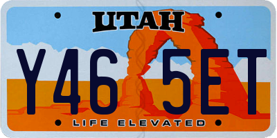 UT license plate Y465ET