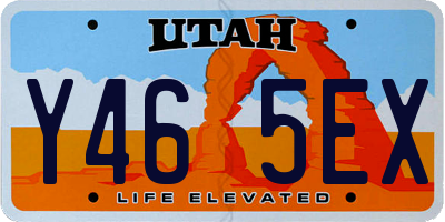 UT license plate Y465EX