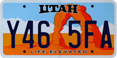 UT license plate Y465FA