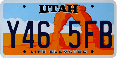 UT license plate Y465FB