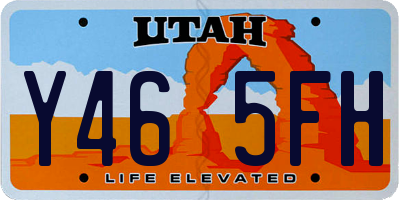 UT license plate Y465FH
