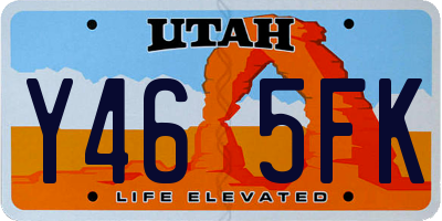 UT license plate Y465FK