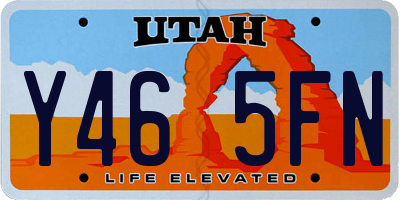 UT license plate Y465FN