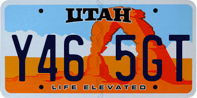 UT license plate Y465GT