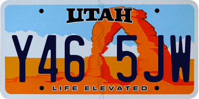 UT license plate Y465JW