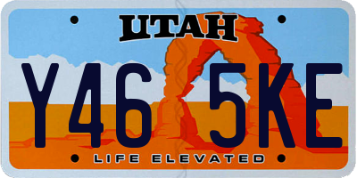 UT license plate Y465KE