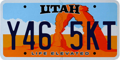 UT license plate Y465KT