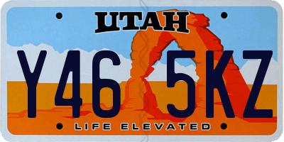 UT license plate Y465KZ