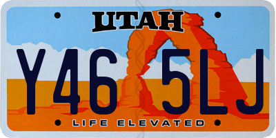 UT license plate Y465LJ