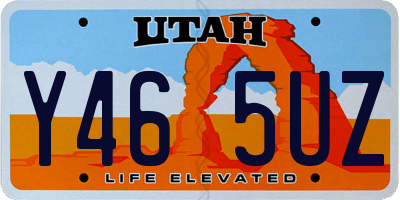 UT license plate Y465UZ