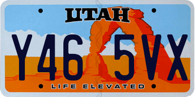 UT license plate Y465VX