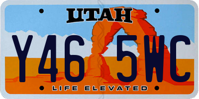 UT license plate Y465WC