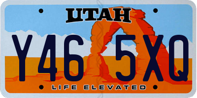 UT license plate Y465XQ
