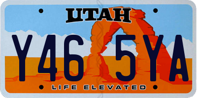 UT license plate Y465YA
