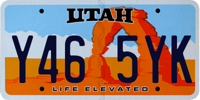 UT license plate Y465YK