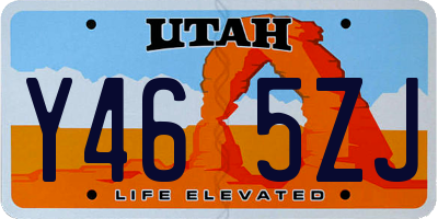 UT license plate Y465ZJ