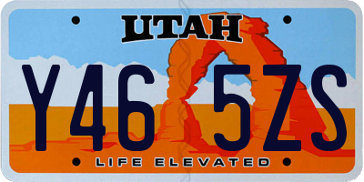 UT license plate Y465ZS