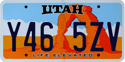 UT license plate Y465ZV