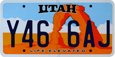 UT license plate Y466AJ