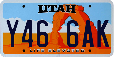 UT license plate Y466AK