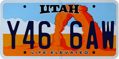 UT license plate Y466AW