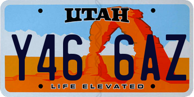 UT license plate Y466AZ