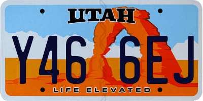 UT license plate Y466EJ