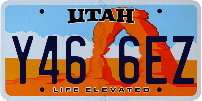 UT license plate Y466EZ