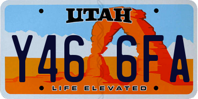 UT license plate Y466FA