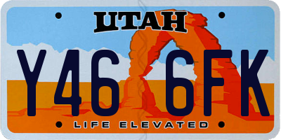 UT license plate Y466FK