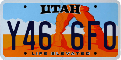 UT license plate Y466FO