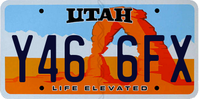 UT license plate Y466FX