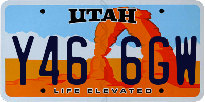 UT license plate Y466GW