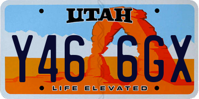 UT license plate Y466GX