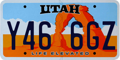 UT license plate Y466GZ